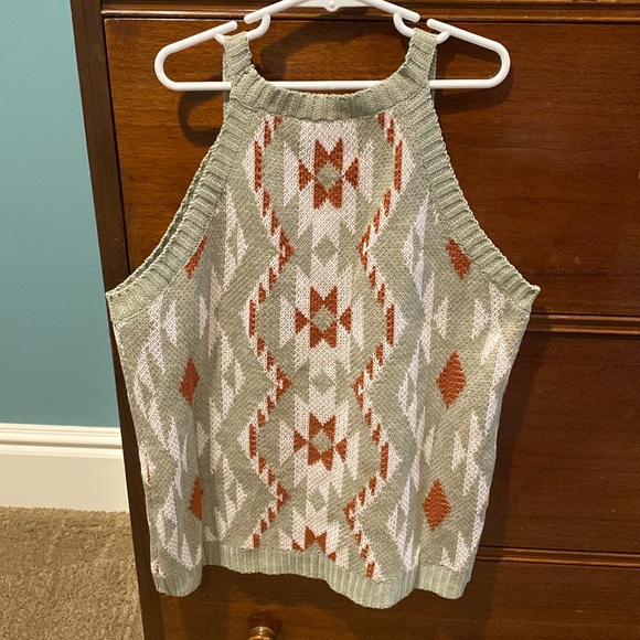 2/$10 Women’s Aztec Sweater Tank Top NWOT - Picture 2 of 2